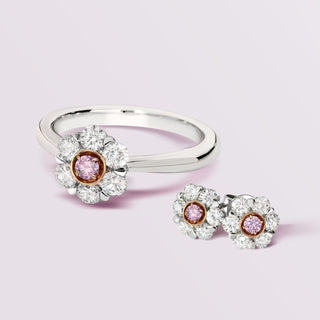 Pink Diamond Floral Jewellery