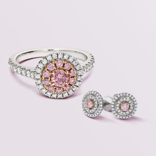 Pink Diamond Halo Jewellery