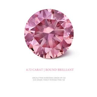 ARGYLE PINK DIAMOND ROUND 4P SI2 1=0.72CT