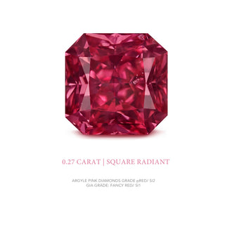 ARGYLE PINK DIAMOND SQUARE RADIANT pRED SI2 1=0.27