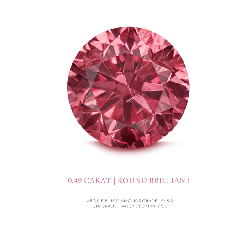 Argyle pink diamond ROUND 1P SI2 1=0.49CT