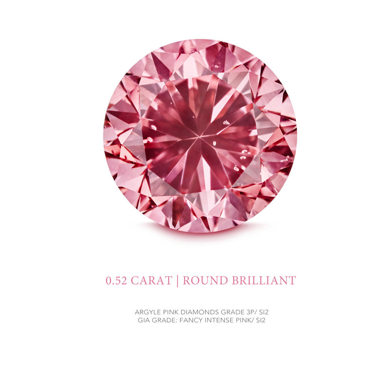 Argyle pink diamond ROUND 3P SI2 1=0.52CT