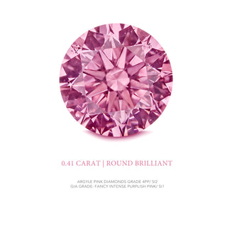 Argyle pink diamond ROUND 4PP SI2 1=0.41CT