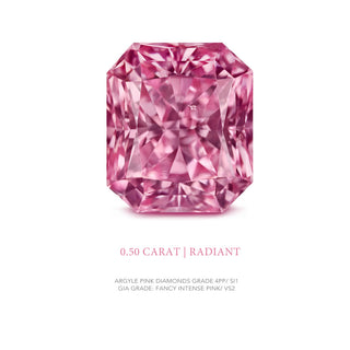 Argyle pink diamond RADIANT 4PP SI1 1=0.50CT